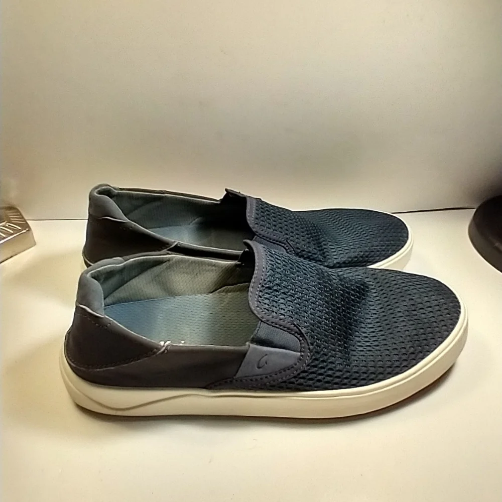 Olukai Lae'Ahi Blue Mesh Casual Slip On Loafers Shoes Men's sz 9